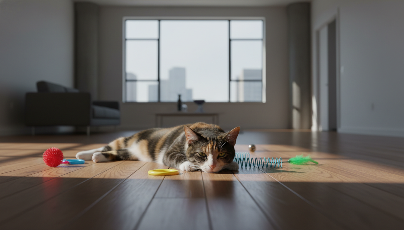 Bewegungsmangel & Unterforderung bei WohnungskatzenViele Katzen leiden unter Langeweile, besonders wenn sie allein zu Hause sind. Fehlende Beschäftigung führt zu Übergewicht, Apathie oder sogar destruktivem Verhalten (Kratzen an Möbeln, übermäßiges Putzen). Herkömmliche Spielzeuge verlieren schnell ihren Reiz – ohne Interaktion des Halters bleibt die Katze oft inaktiv.