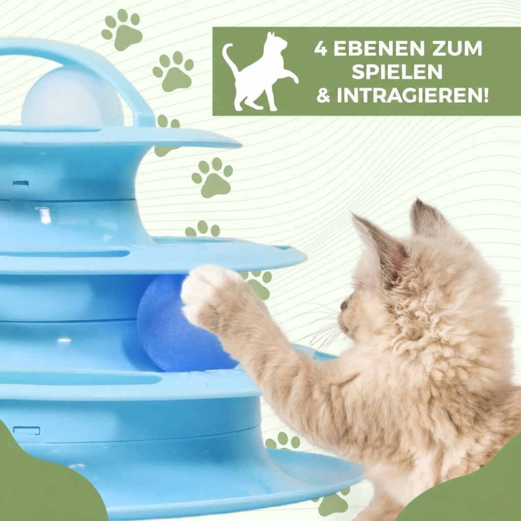 Einfach verstauen und überall mitnehmen – kompakter Katzenball-Turm